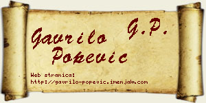 Gavrilo Popević vizit kartica